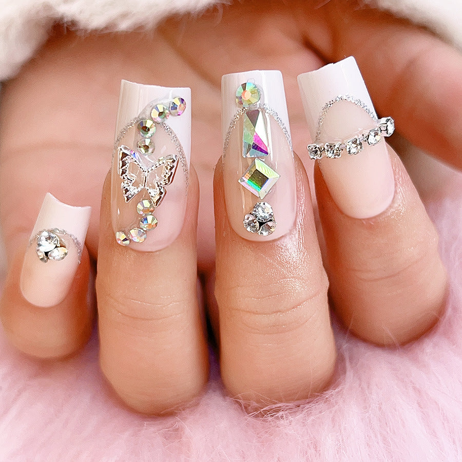 Dekorative Strass Nagelkunst Extensions Karnz
