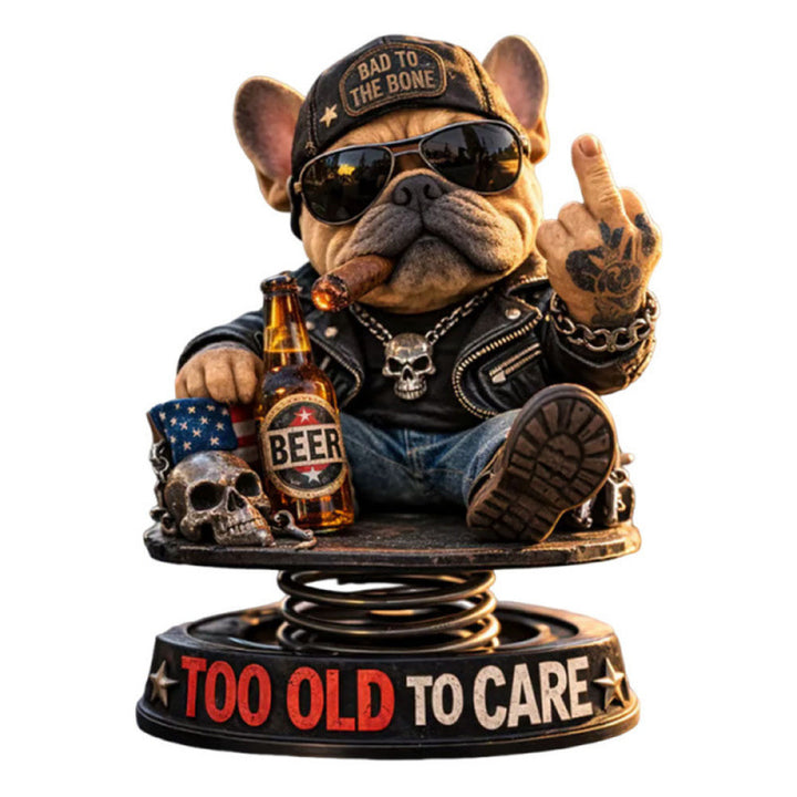 Dekorative Bulldoggenfigur im Rocker-Style Karnz