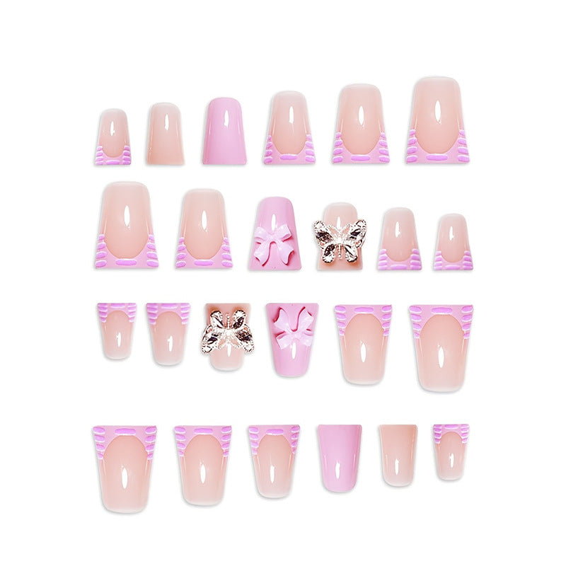 Verspieltes florales Design Press-On-Nagelverlängerungen Karnz