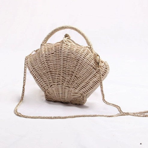 Damen Handtasche im Korbdesign mit eleganter Kettenumhängung Karnz