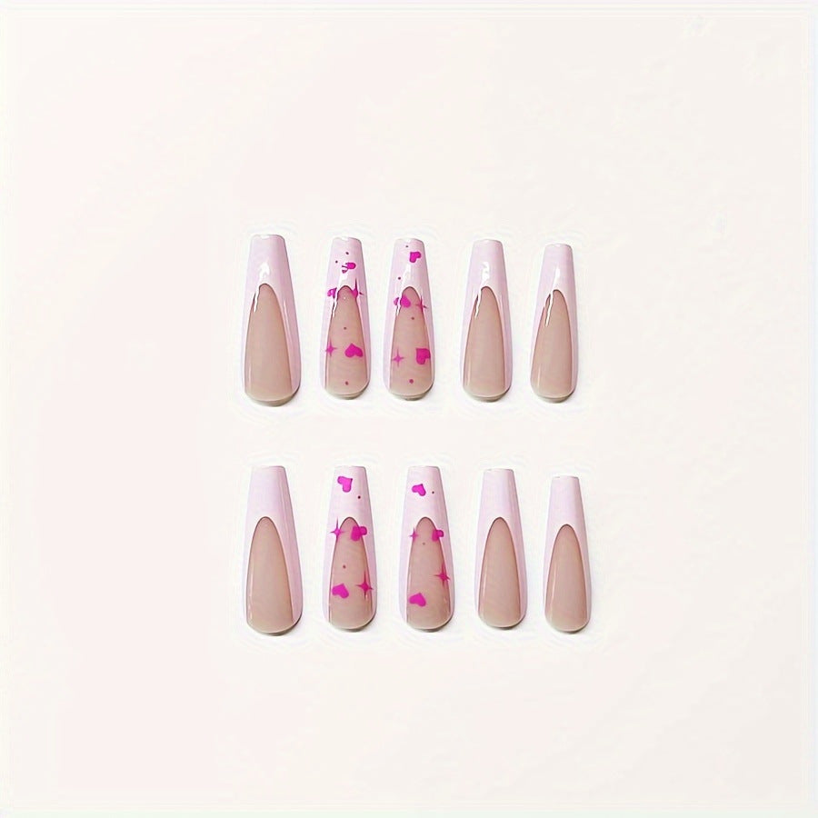 Dekorative Herz-Themen Press-On Nagelkunst Karnz
