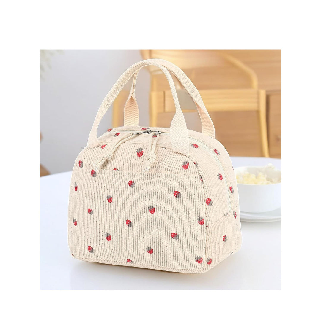 Isolierte Lunch-Tasche mit niedlichem Erdbeer-Druck