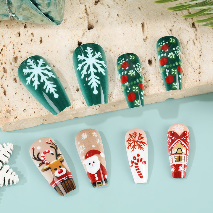 Kunstnägel Set mit festlichen Weihnachtsmotiven Karnz