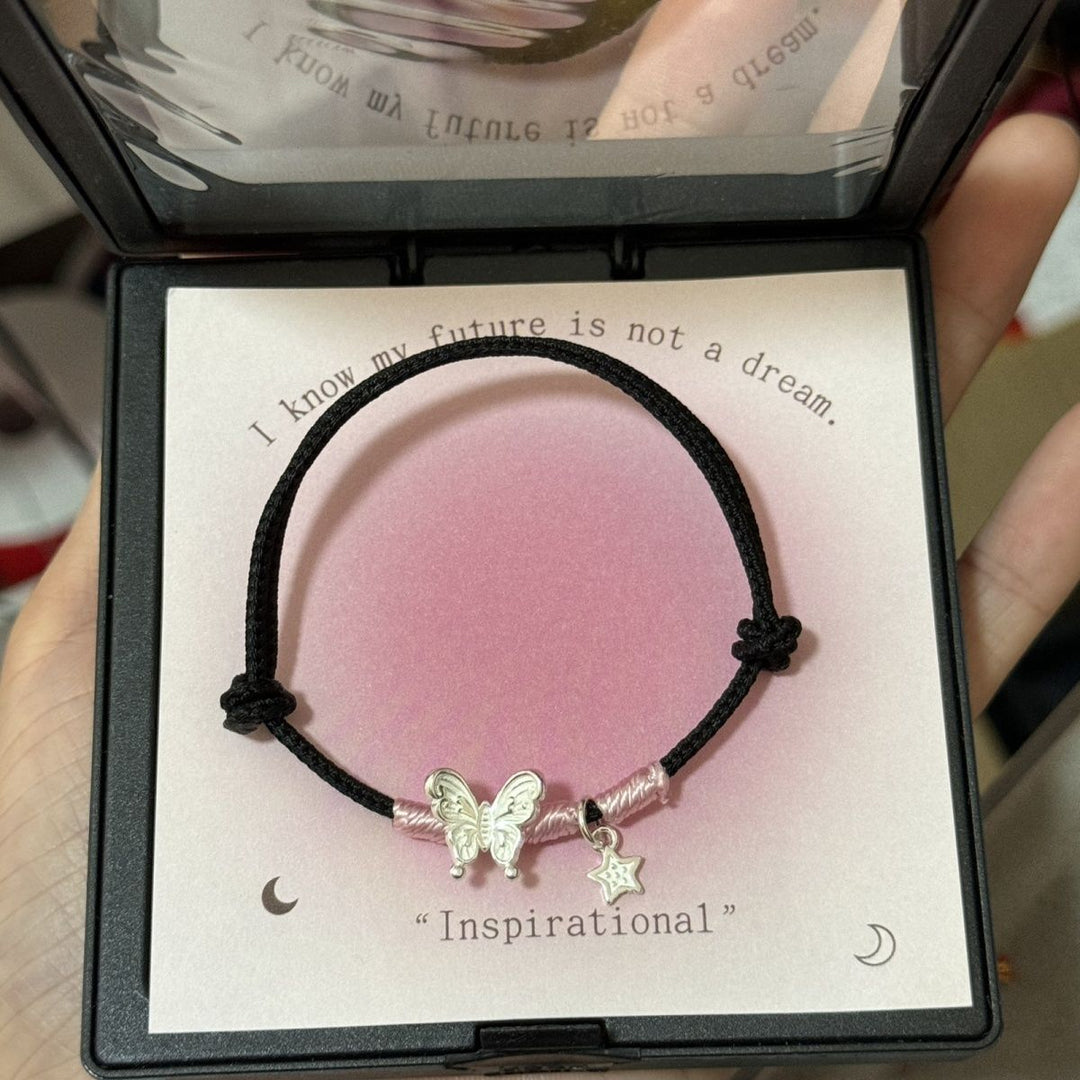 Schmetterlingsanhänger geknotetes Armband Karnz