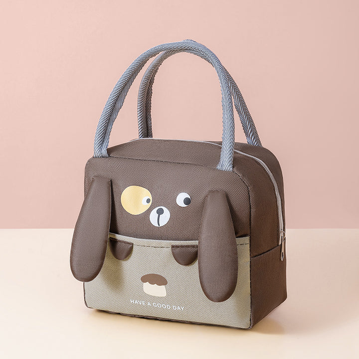 Niedliche, tierisch inspirierte, isolierte Lunch-Tasche
