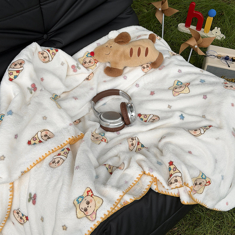 Ultra-weiches plüsch Baby- und Kindwurfdecke mit Sterne- und Tierdruck