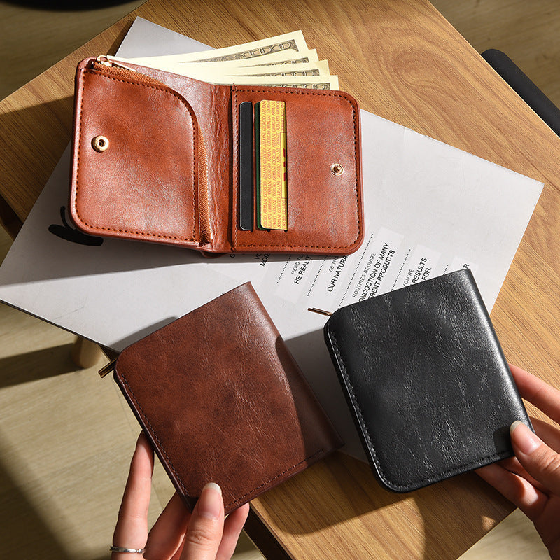 Klassische Leder Bi-Fold Geldbörse Karnz