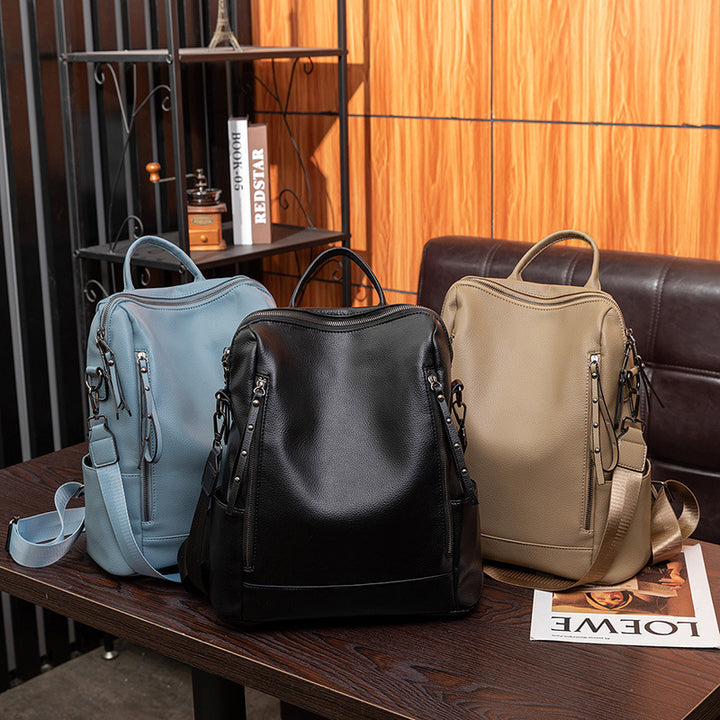 Strukturierter Leder Rucksack Karnz
