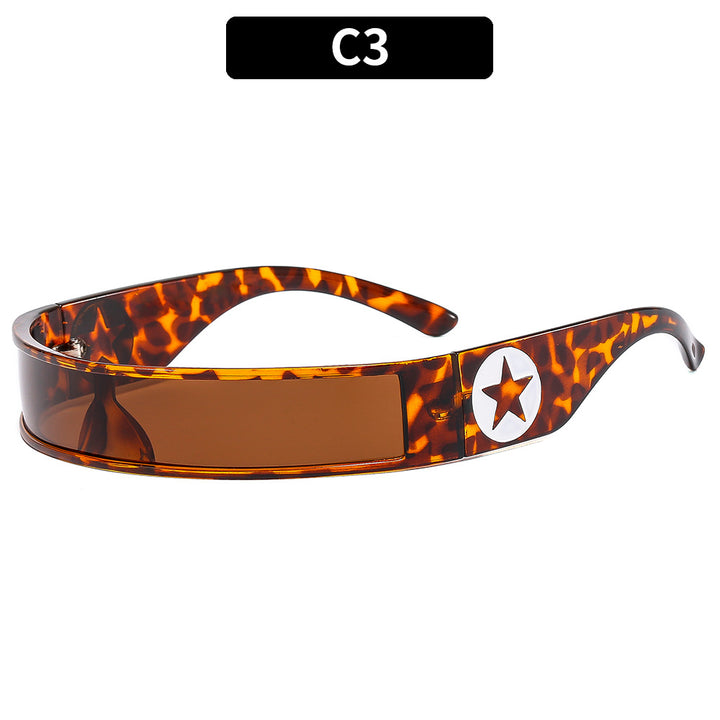 Futuristische Breite Linse Schild Sonnenbrille