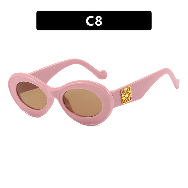 Damen elegante geschwungene Sonnenbrille Karnz