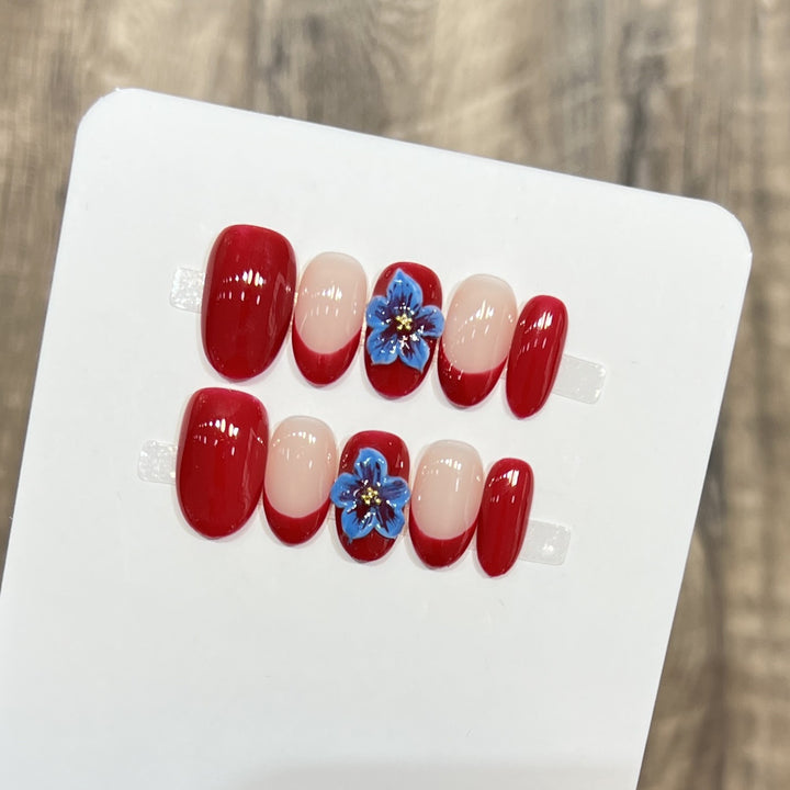 Dekorativer Floral Stiletto Press-On Nail Set Karnz
