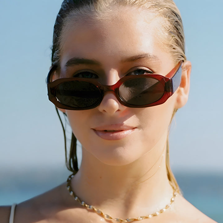 Damen extravagante Sonnenbrille im stilvollen Retro-Design Karnz