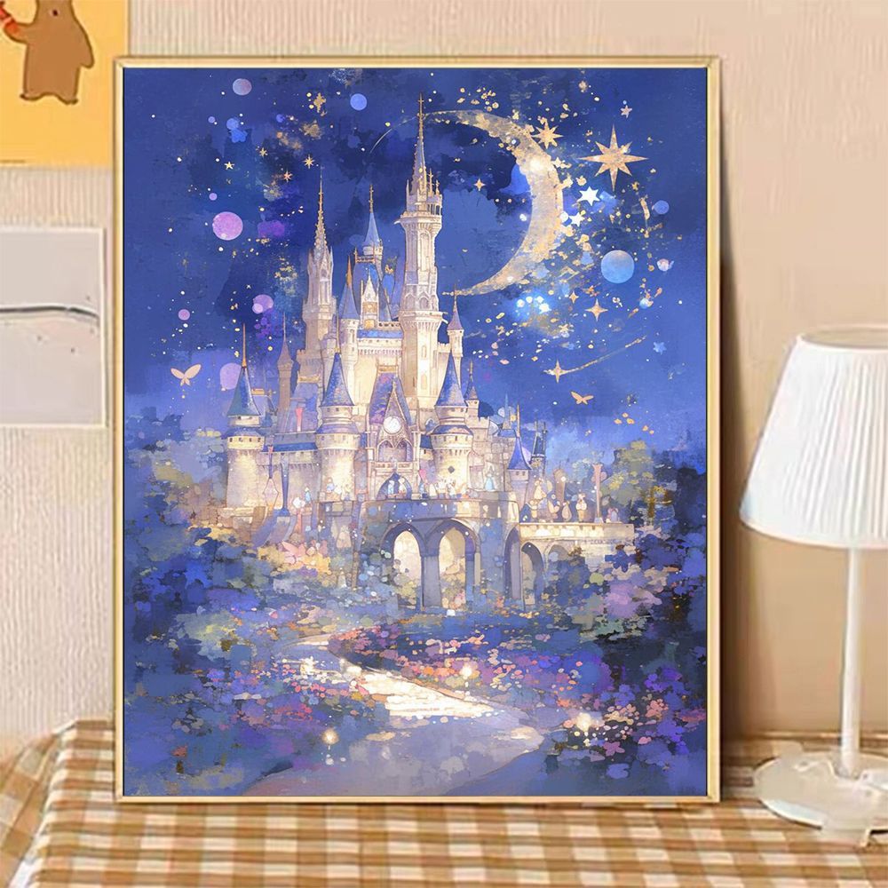 Verzaubertes Schloss Landschaft Leinwand Kunst Karnz
