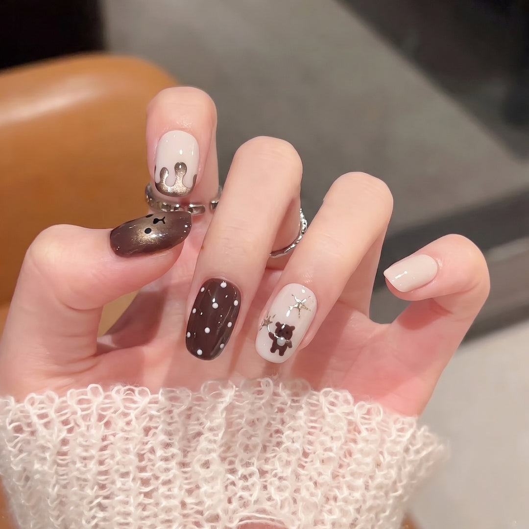 Verspieltes Tier-Themen Press-On Nagelkunst Set Karnz