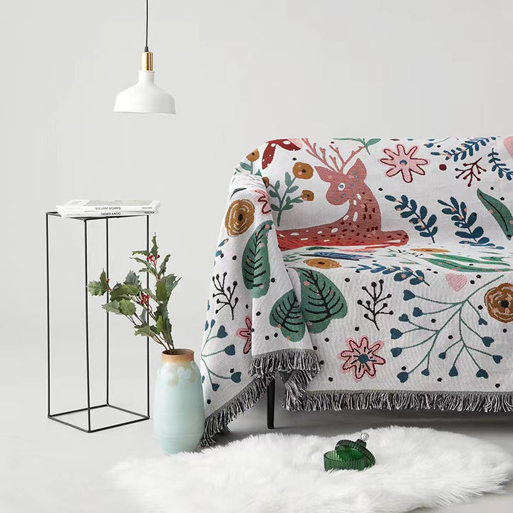Blumenmuster Cozy Strick-Wurfdecke