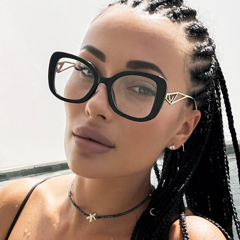 Damen modische oversized Sonnenbrille mit luxuriösem Herzdetail Karnz
