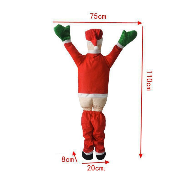 Dekorative Weihnachtsmann Türdeko mit Lichtern