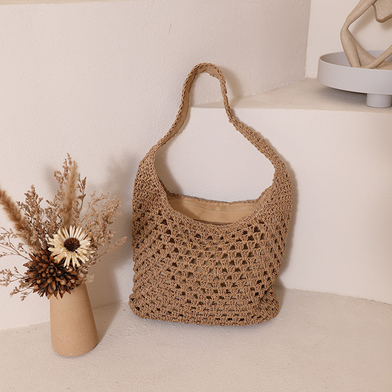 Damen Handtasche im Boho-Stil mit luftiger Häkelstruktur Karnz