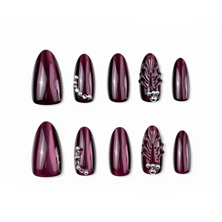 Artisan Glänzende Mandelförmige Press-On Nail Collection