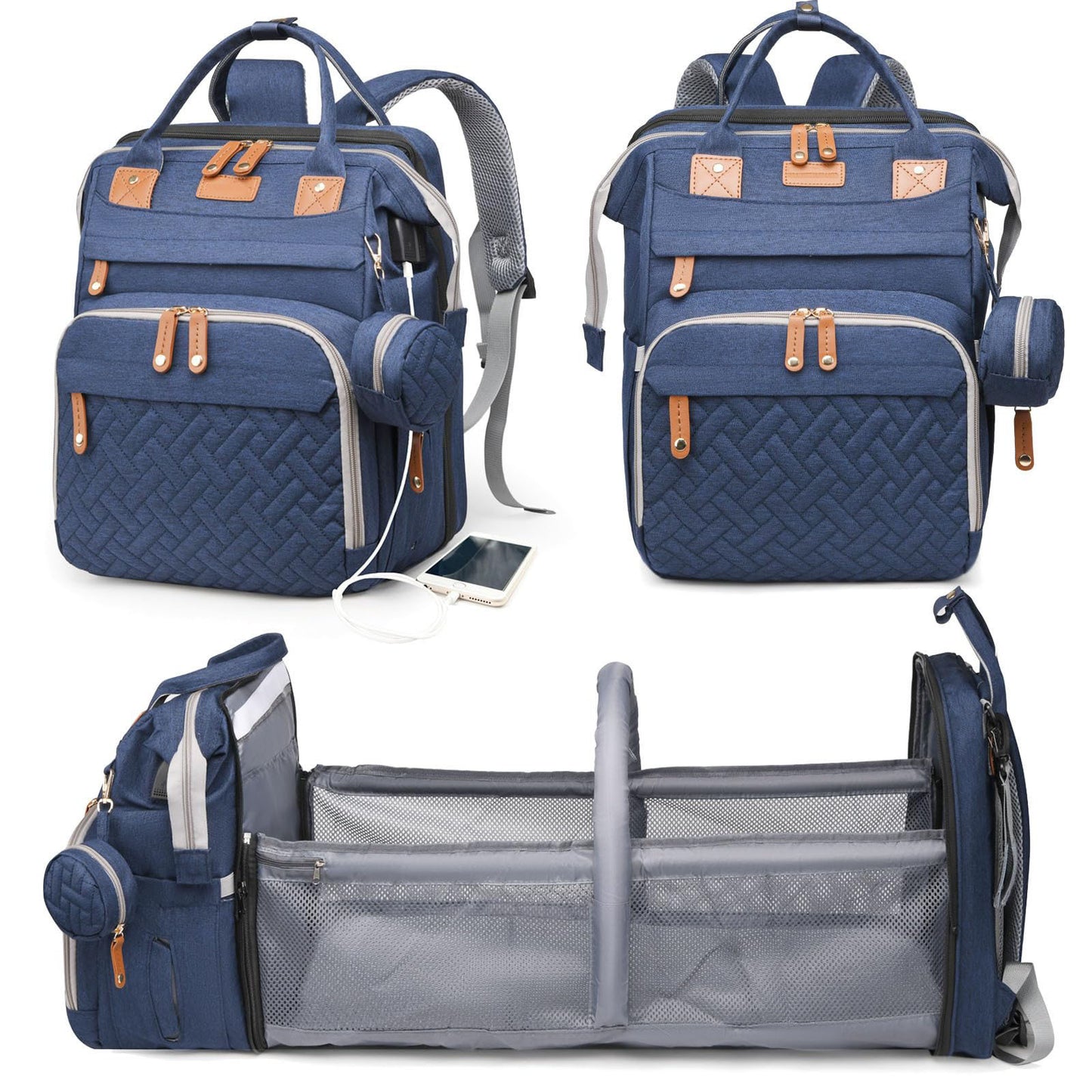 Unisex Multifunktionaler Rucksack mit abnehmbarem Reißverschluss und isolierter Fächer Karnz