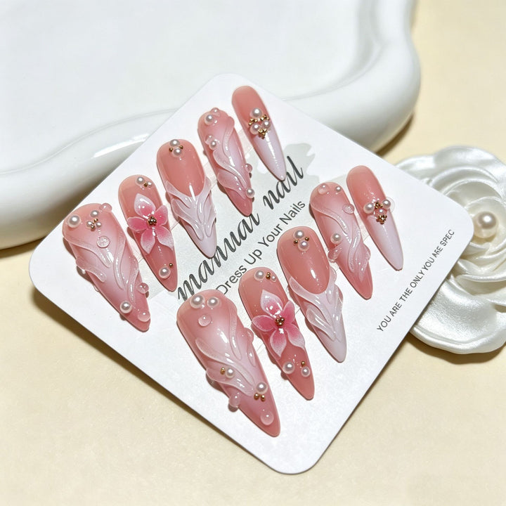 Blumen Design Presse-On Nagelspitzen Karnz