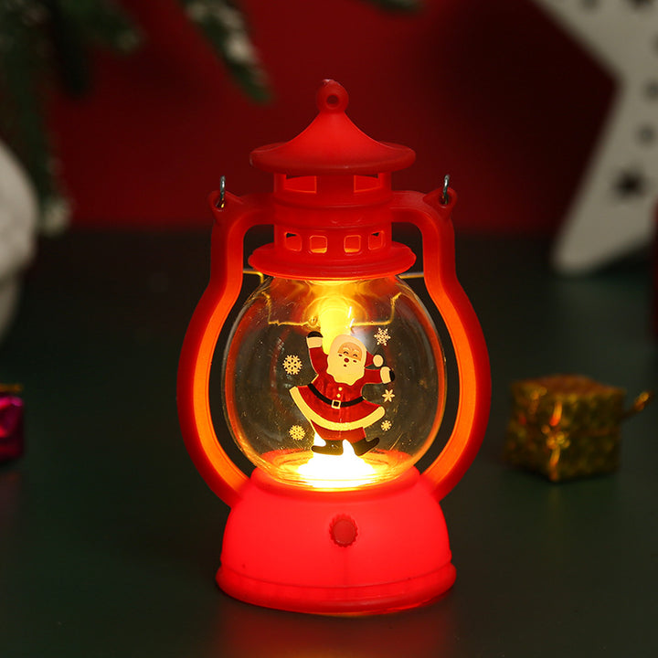 Dekorative Weihnachtslaterne mit Weihnachtsmann-Motiv Karnz