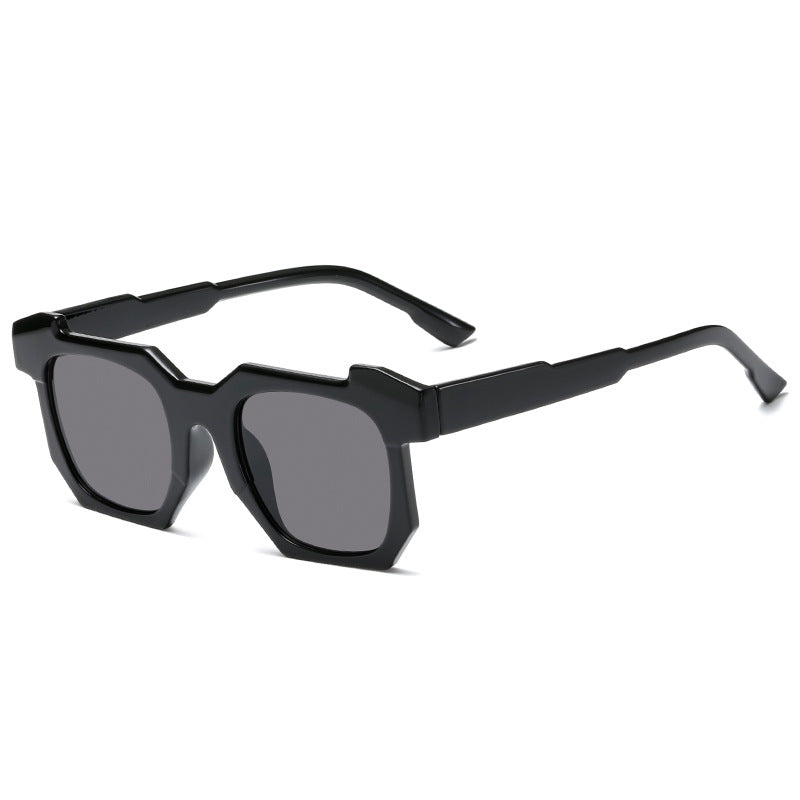 Damen geometrische Sonnenbrille mit markantem, hochwertigem Kunststoffrahmen Karnz