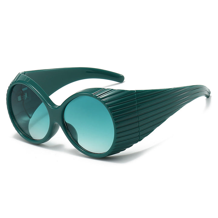 Damen Oversized Cat-Eye Sonnenbrille mit stilvollem, strukturiertem Rahmen Karnz