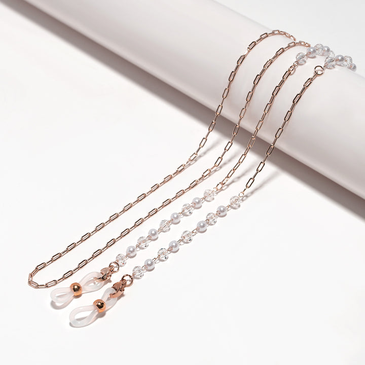 Kristall- und Perlen-Beaded Eyewear Kette Karnz