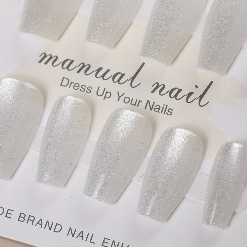 Iridescent Press-On Nagel Set mit Glitzer-Finish Karnz