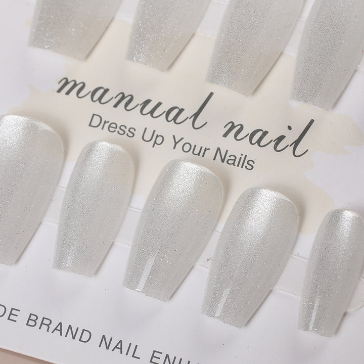 Iridescent Press-On Nagel Set mit Glitzer-Finish Karnz