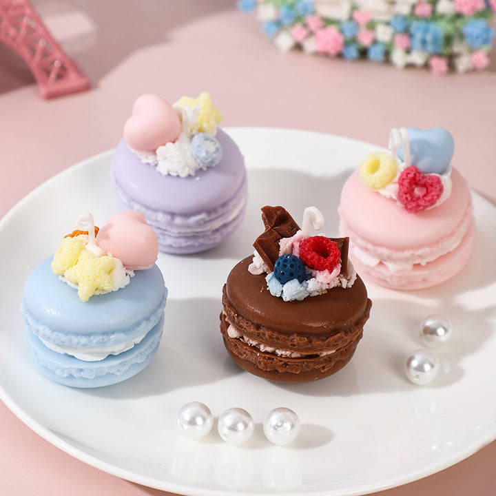 Mini Macaron Skulpturale Duftkerze mit Sahnehaube