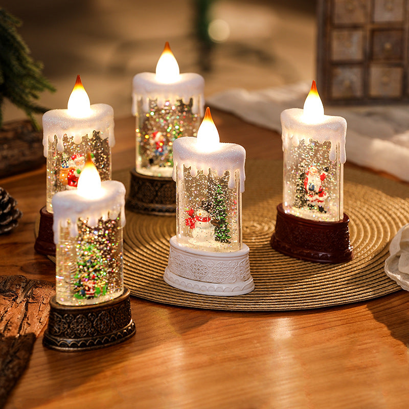 Weihnachtslichte Laterne mit beweglichem Santa-Motiv Karnz