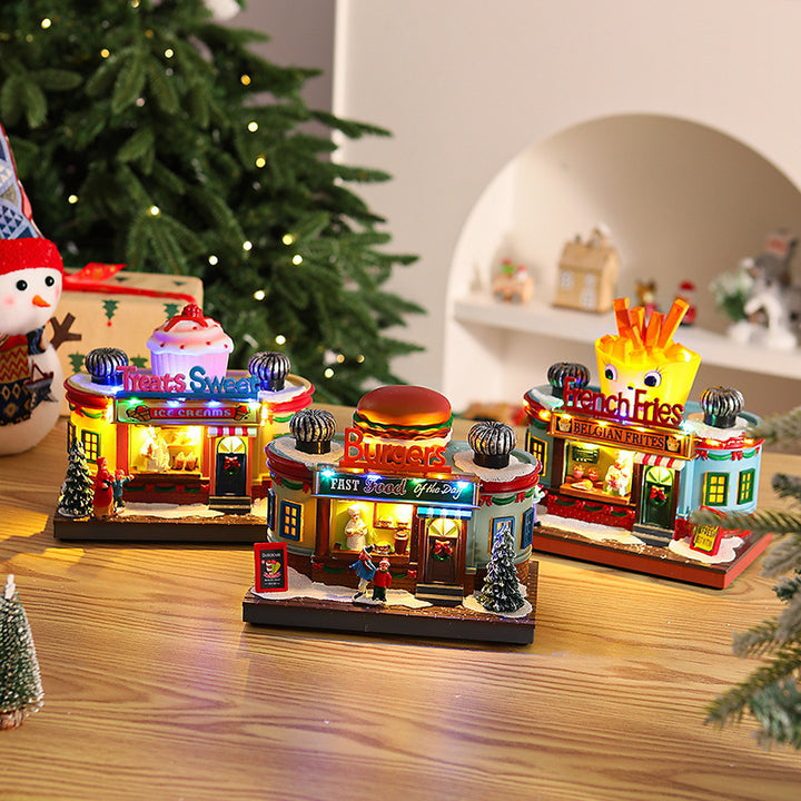 Nostalgische Eisdiele mit LED-Beleuchtung Karnz