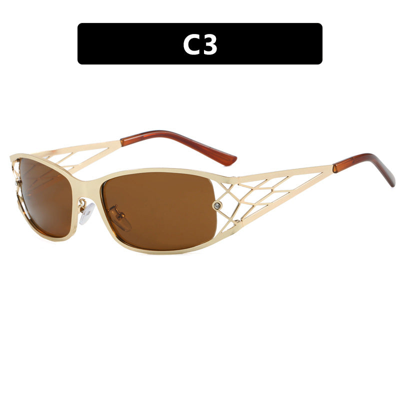 Damen modische Sonnenbrille mit strukturierendem Design und UV-Schutz Karnz