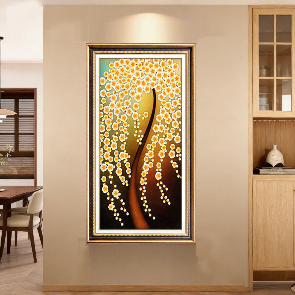 Elegante Blumenreiche Leinwand Wandkunst