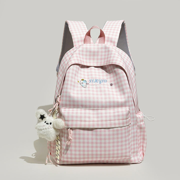 Süße Gingham-Muster Rucksack Karnz