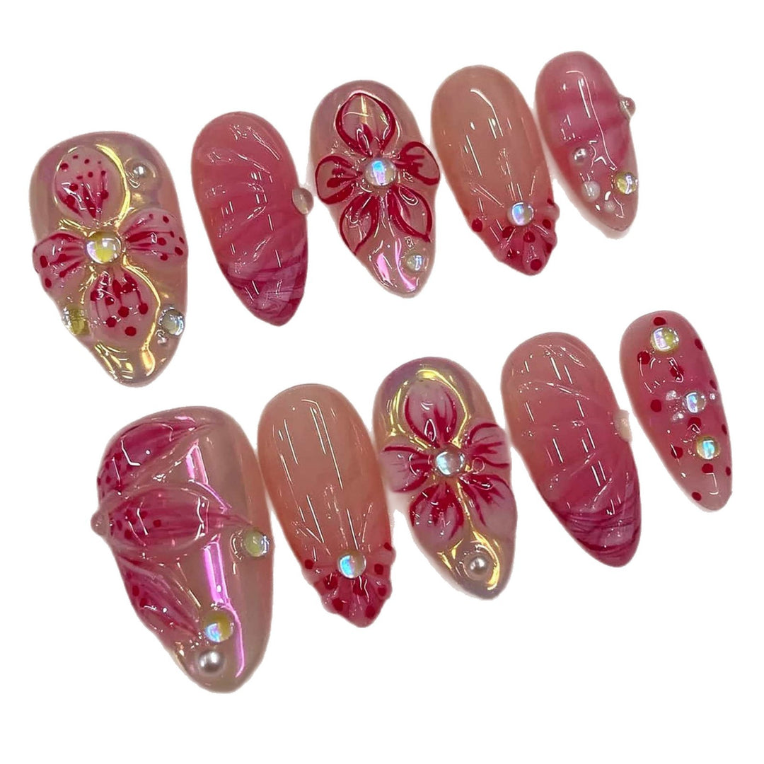 Blumenverzierte Press-On Nagelset Karnz 1787225131