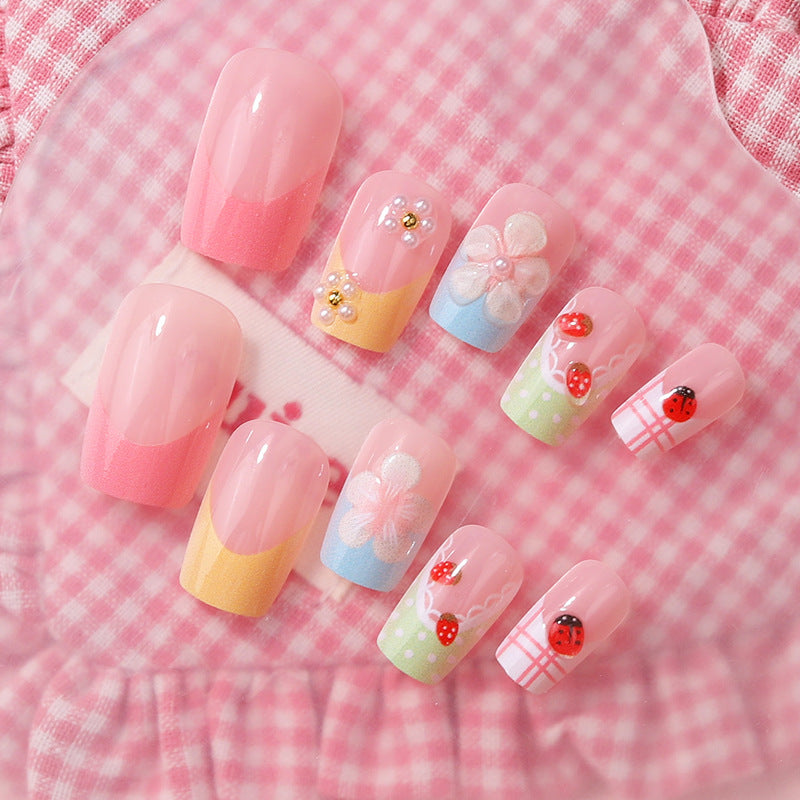 Floral Press-On Nagelkunstset Karnz