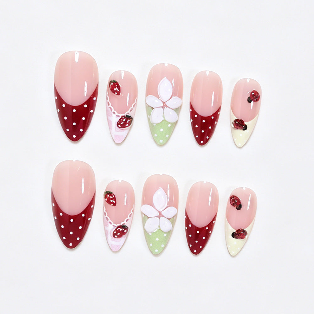 Kreatives Blumendesign Press-On Nagelkunst Set Karnz