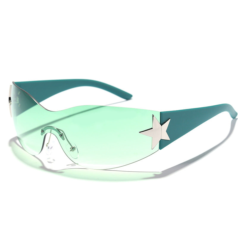Damen futuristische Design-Sonnenbrille mit einzigartigen Akzenten Karnz