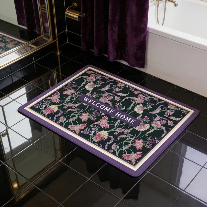 Vintage Floral Pattern Badmatte Karnz