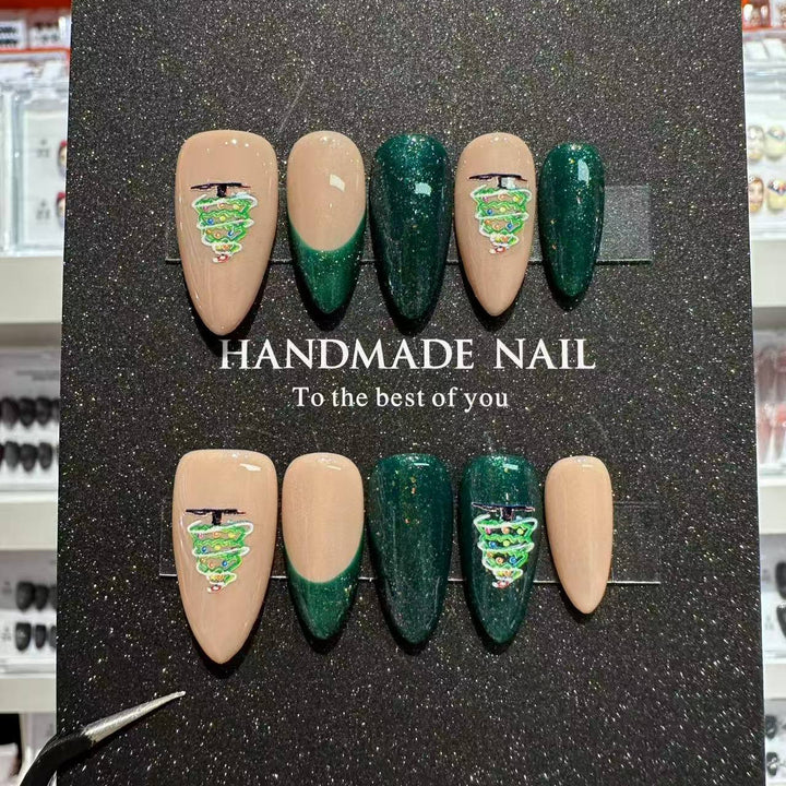 Handgefertigtes saisonales Press-On-Nagelset
