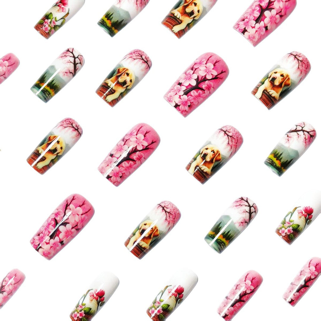 Kunstnägel mit Floralen und Tierischen Motiven Karnz