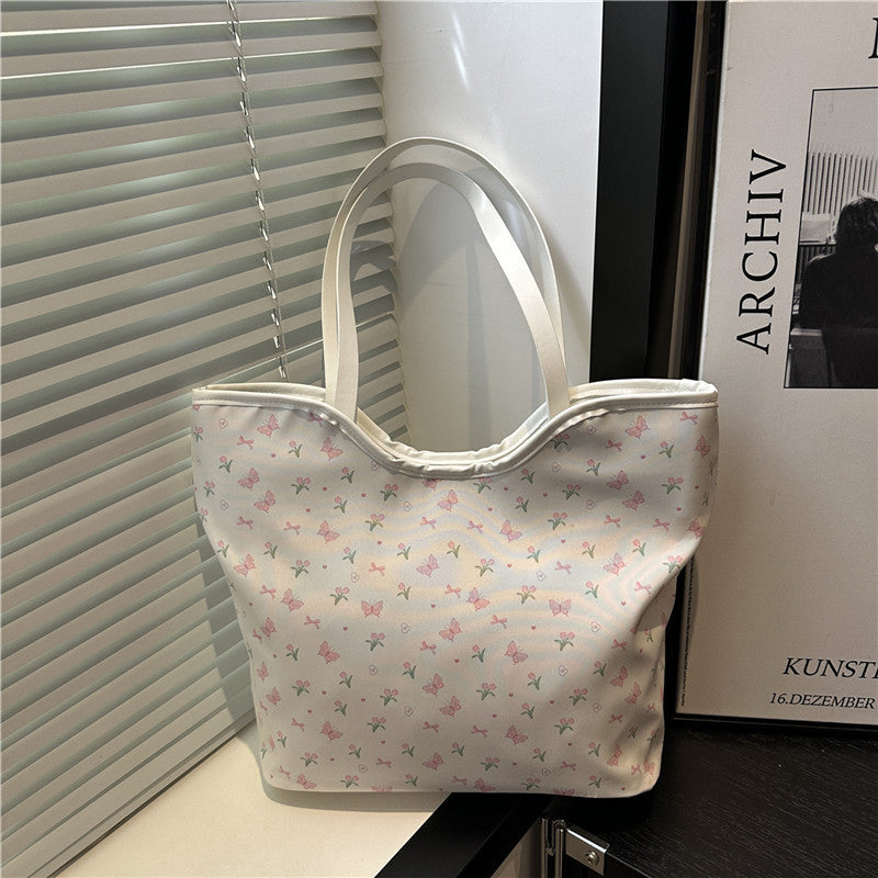 Blumenmuster Einkaufs-Totetasche Karnz