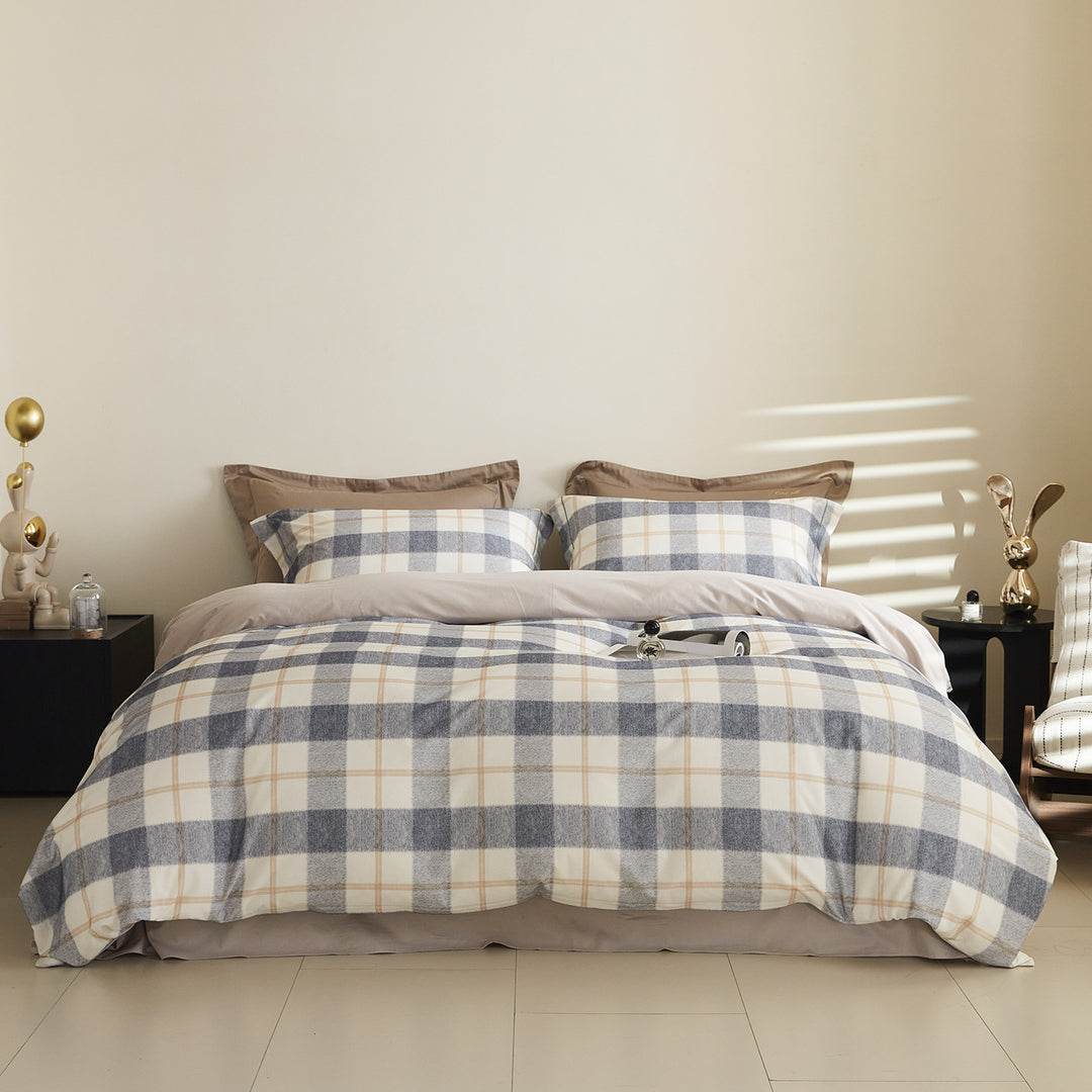 Ombre gestreiftes Baumwollsatin Bettbezug-Set