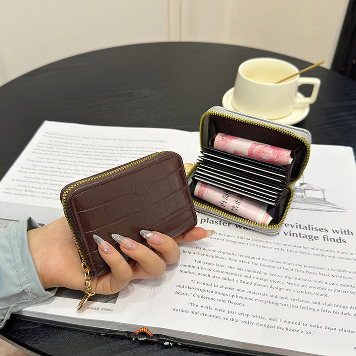 Kompakte Krokodilstruktur-Reißverschluss-Wallet
