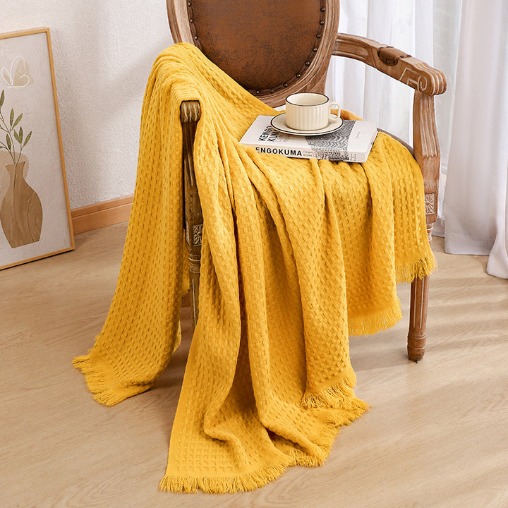 Elegante Strukturierte Strickdecke