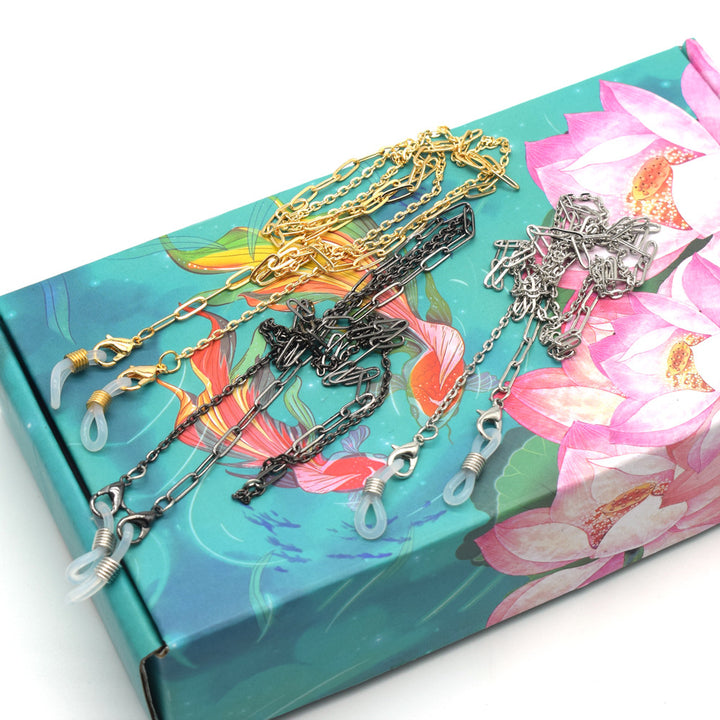 Fashion-Forward Metall Brillen Kette Karnz