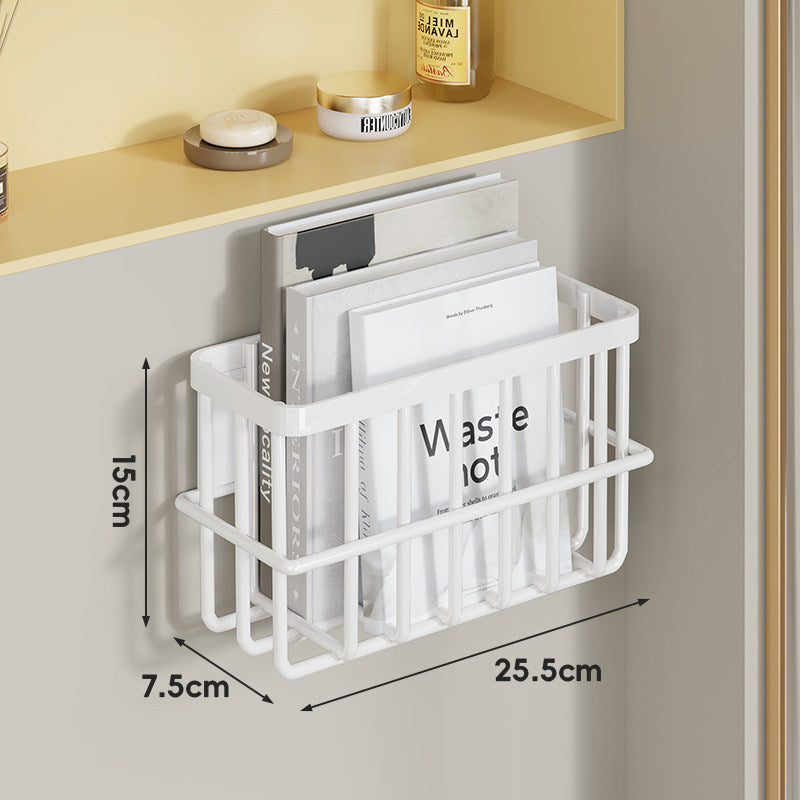 Schlank modular wandmontierter rostfreier Metallzeitschriften- und Dokumentenkorb